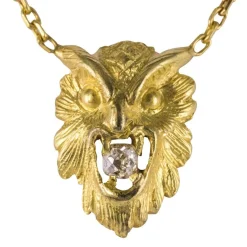 Pendentif ancien hibou et son diamant