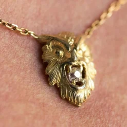 Pendentif ancien hibou et son diamant