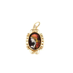 Pendentif ancien émaux de Limoges or jaune