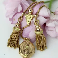 Pendentif ancien Napoléon III or rose et or vert
