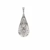 Pendentif ancien or blanc diamants