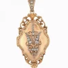 Pendentif ancien or rose diamants ouvrant