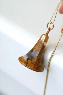 Pendentif ancien sceau or rose et agate