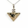 Pendentif années 70 en or jaune et blanc, diamants
