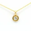 Pendentif Années 70 en or jaune serti d'un diamant