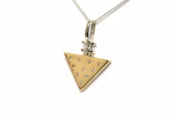 Pendentif années 70 en or jaune et blanc, diamants
