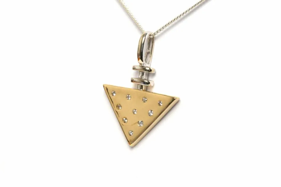 Pendentif années 70 en or jaune et blanc, diamants