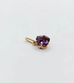 Pendentif antique or jaune améthyste 1,60 carats serti griffes (circa 1900)