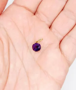 Pendentif antique or jaune améthyste 1,60 carats serti griffes (circa 1900)