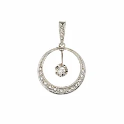 Pendentif art déco ancien diamants