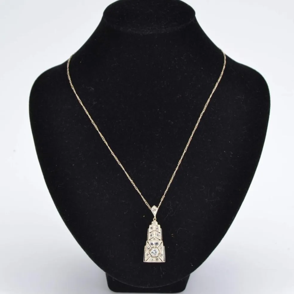 Pendentif art déco diamants et sa chaine