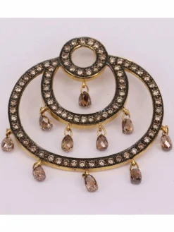 Pendentif Art Déco Or jaune Diamants bruns