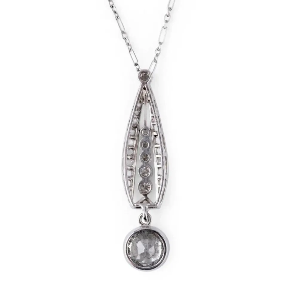 Pendentif Art Déco Platine Diamants