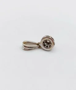 Pendentif art deco or blanc 18k diamant taille brillant 0,15 carats