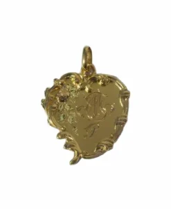 Pendentif Art Nouveau 1905 cœur rocaille