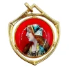 Pendentif art nouveau Limoges or jaune plaque émaillée à la jeune fille
