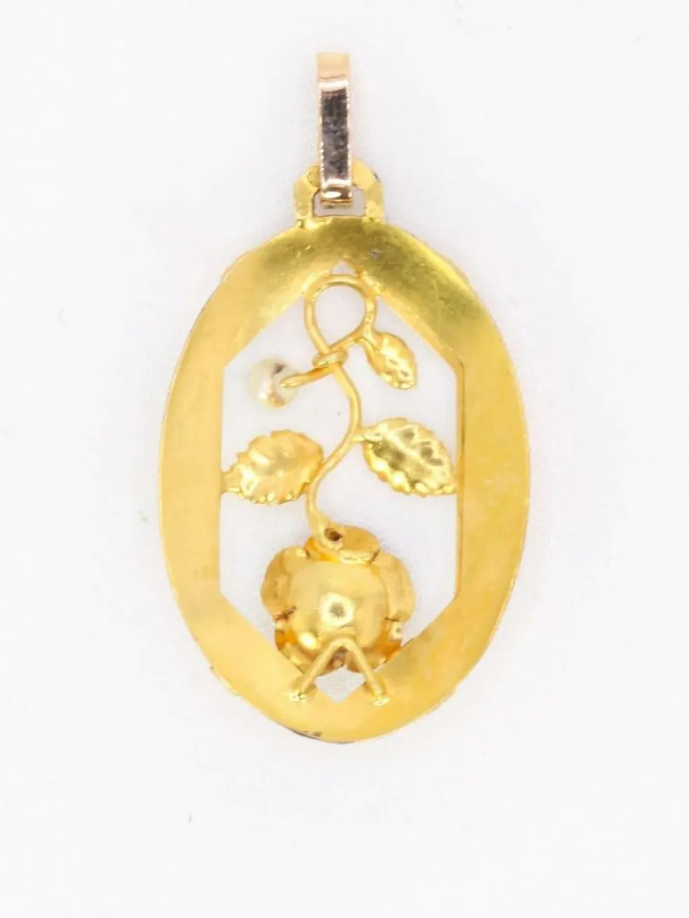 Pendentif Art Nouveau or jaune perle