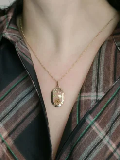 Pendentif Art Nouveau or jaune perle