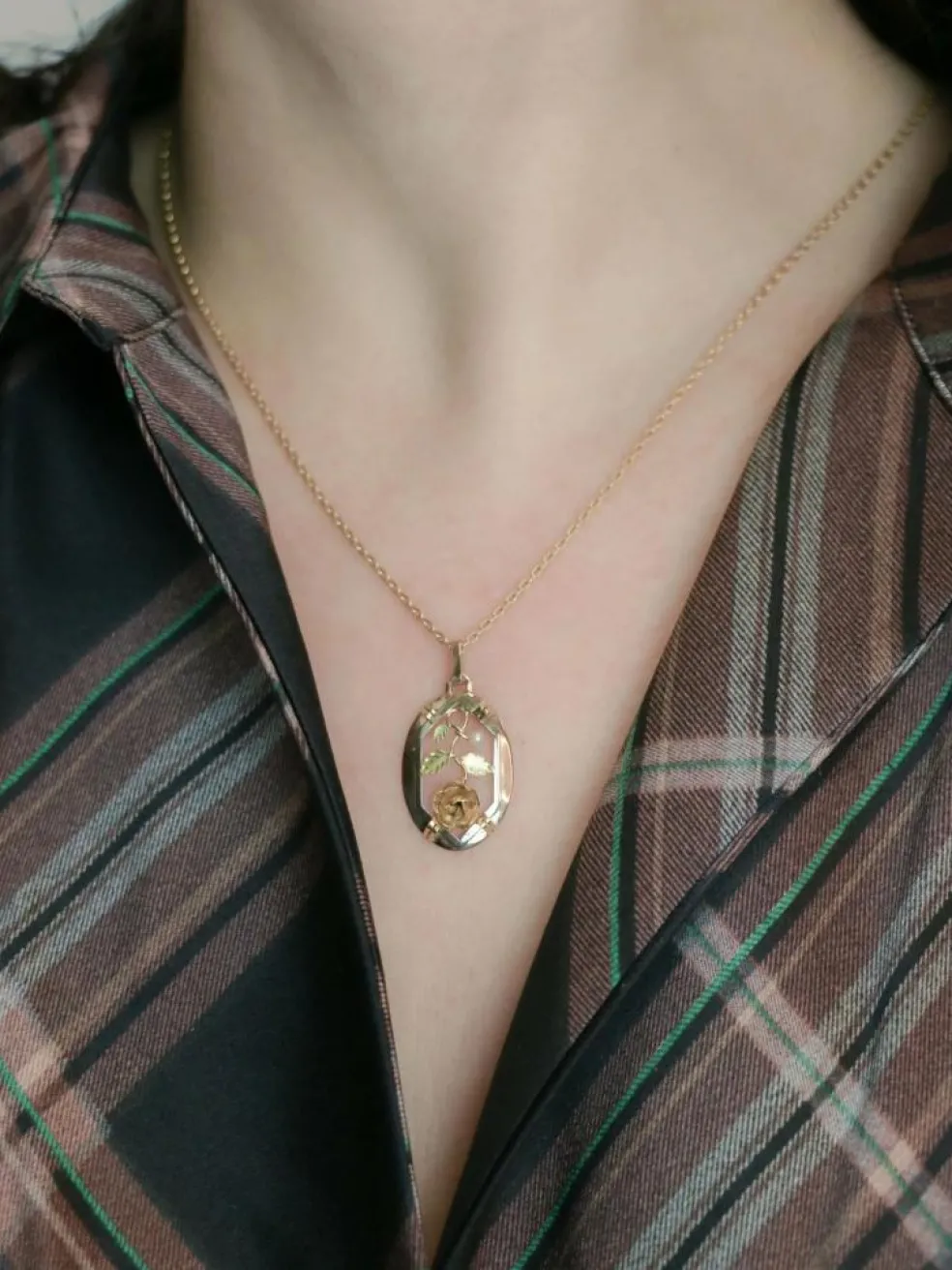 Pendentif Art Nouveau or jaune perle