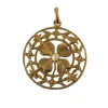 Pendentif Art Nouveau trèfle chance or