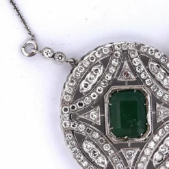 PENDENTIF AVEC COLLIER - OR BLANC 18 KT