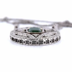 PENDENTIF AVEC COLLIER - OR BLANC 18 KT