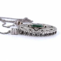 PENDENTIF AVEC COLLIER - OR BLANC 18 KT