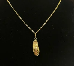 Pendentif babouche or jaune