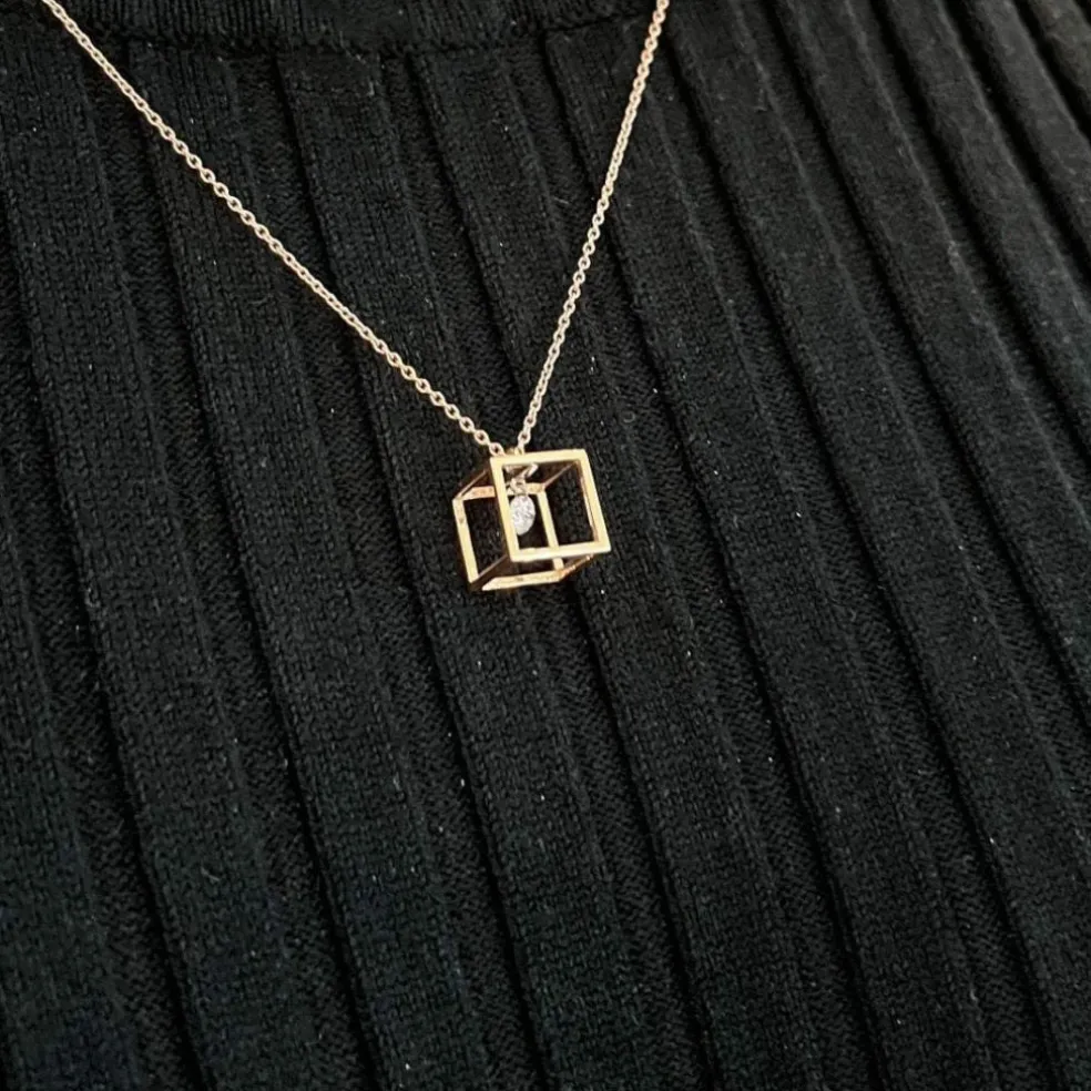 Pendentif Barro or rose diamant