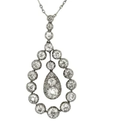 Pendentif Belle Epoque Diamant Platine