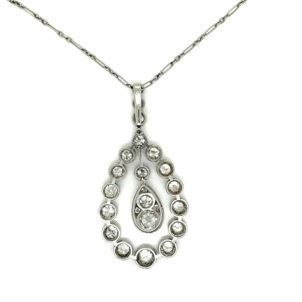 Pendentif Belle Epoque Diamant Platine