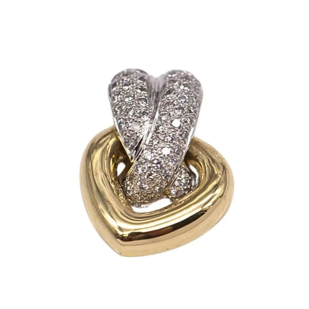 Pendentif bicolore avec pavé brillant