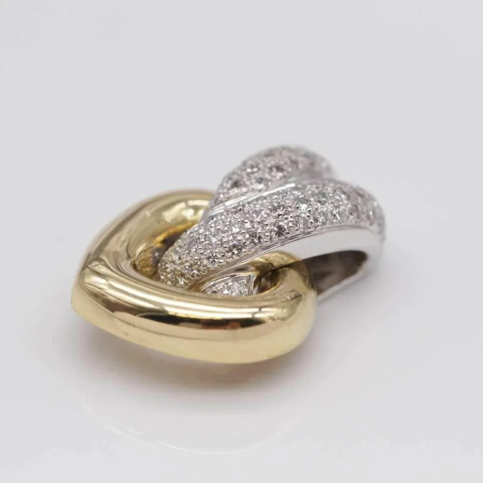Pendentif bicolore avec pavé brillant