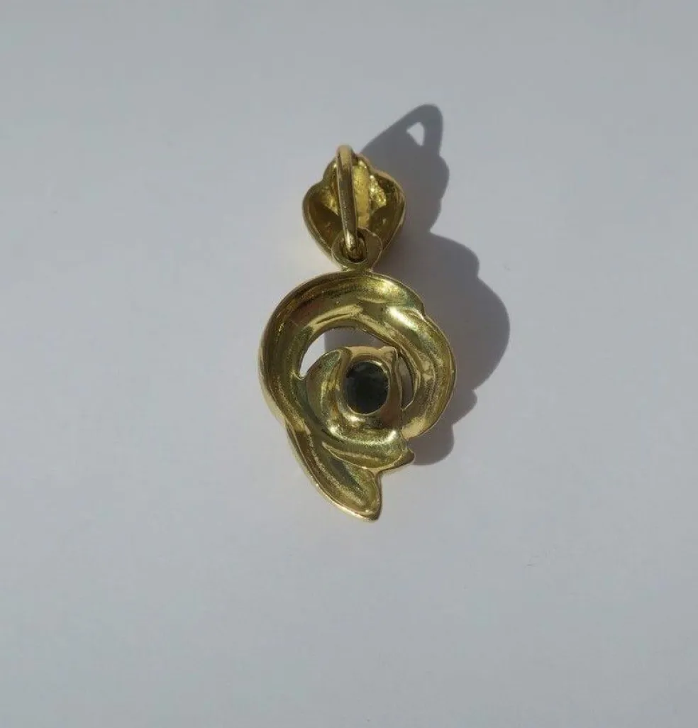Pendentif bicolore coeur saphir