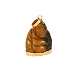 Pendentif Bouddha Œil de tigre en or jaune
