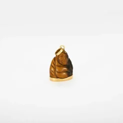Pendentif Bouddha Œil de tigre en or jaune