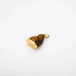 Pendentif Bouddha Œil de tigre en or jaune