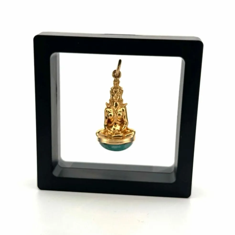 Pendentif Bouddha Or 18k & Amazonite