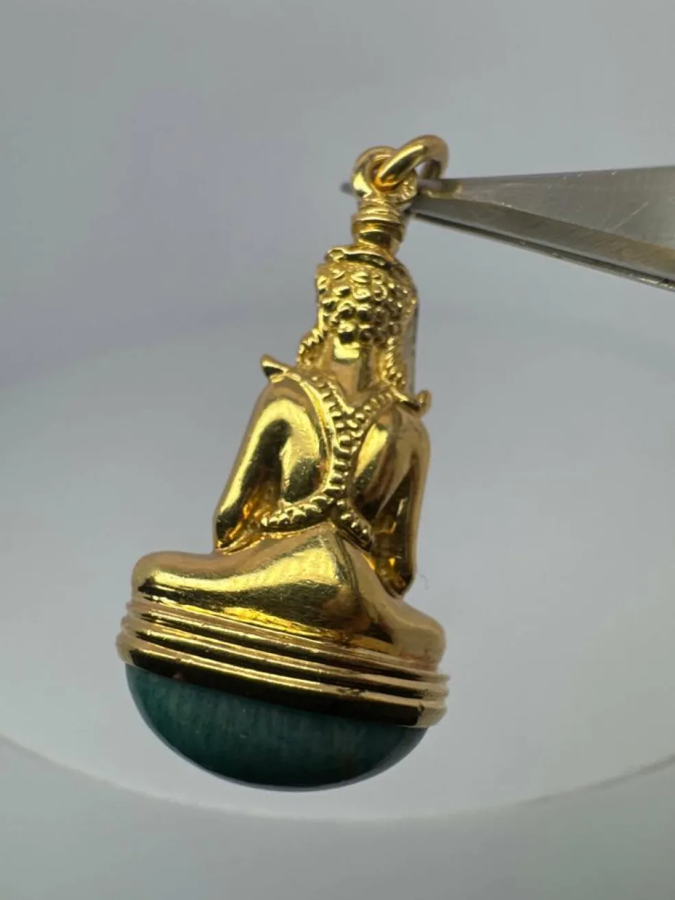 Pendentif Bouddha Or 18k & Amazonite