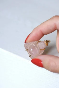 Pendentif Bouddha quartz rose