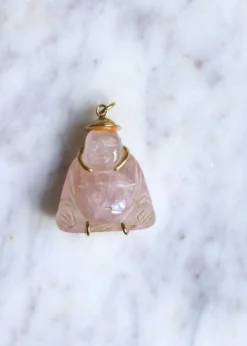 Pendentif Bouddha quartz rose