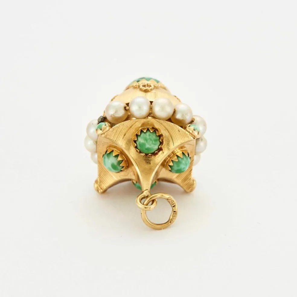 Pendentif "Breloque" en or jaune et perles de culture