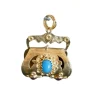 Pendentif Breloque Rubis et Turquoises