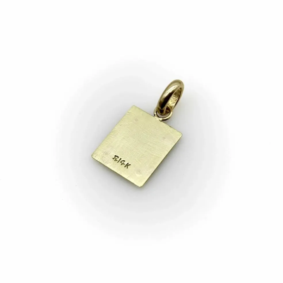 Pendentif breloque timbre de 2 cents de Washington or jaune