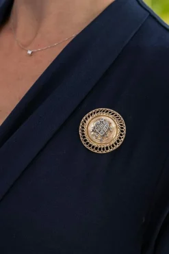 Pendentif Broche Or rose Diamant