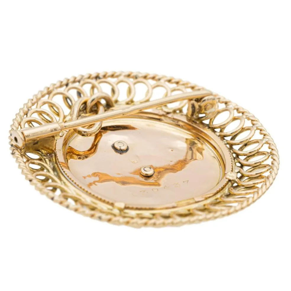 Pendentif Broche Or rose Diamant