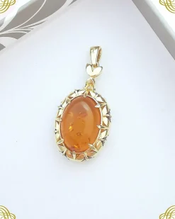 Pendentif Cabochon d'Ambre