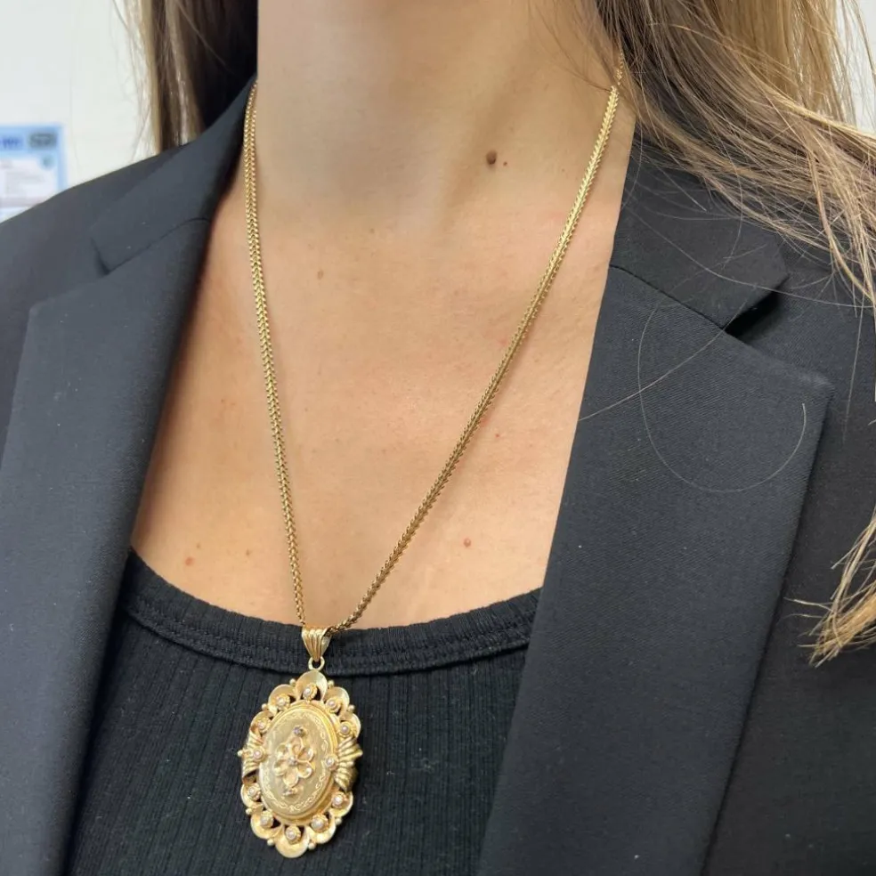 Pendentif Cassolette Or Perle de Culture