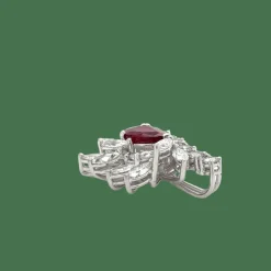 Pendentif Cccktail or blanc rubis et diamants