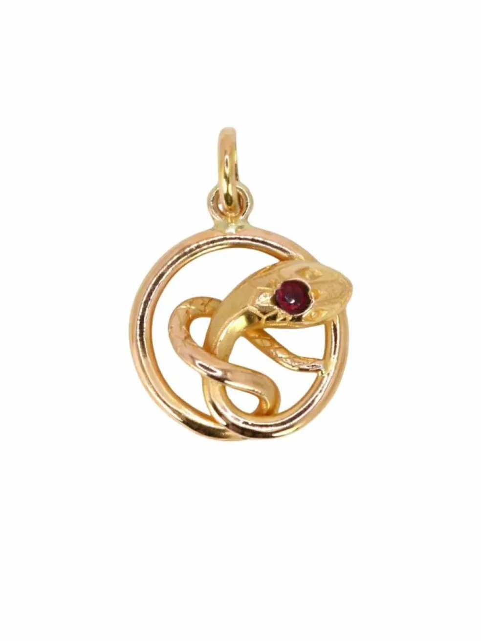 Pendentif charms ancien serpent or jaune